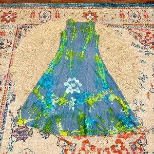 Vintage Roxy quicksilver denim tie dye dress size 7